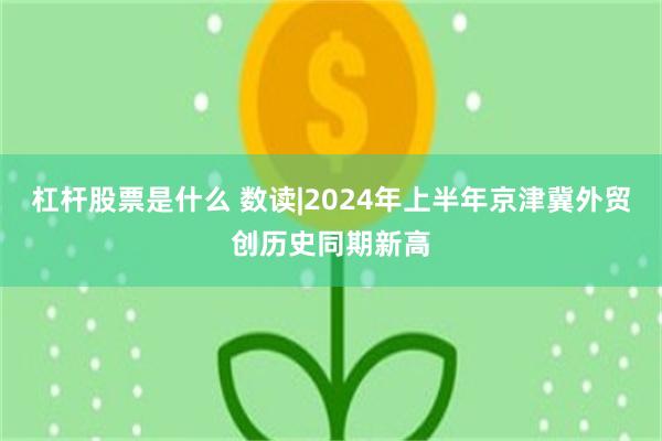 杠杆股票是什么 数读|2024年上半年京津冀外贸创历史同期新高