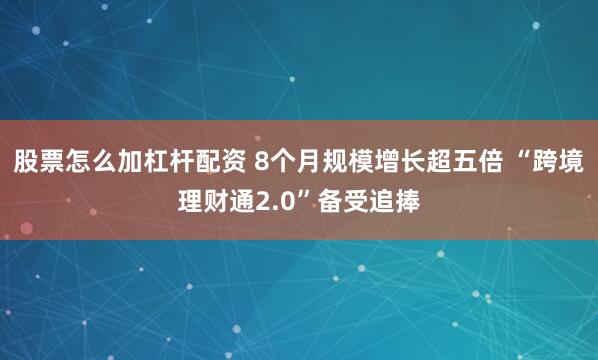 股票怎么加杠杆配资 8个月规模增长超五倍 “跨境理财通2.0”备受追捧